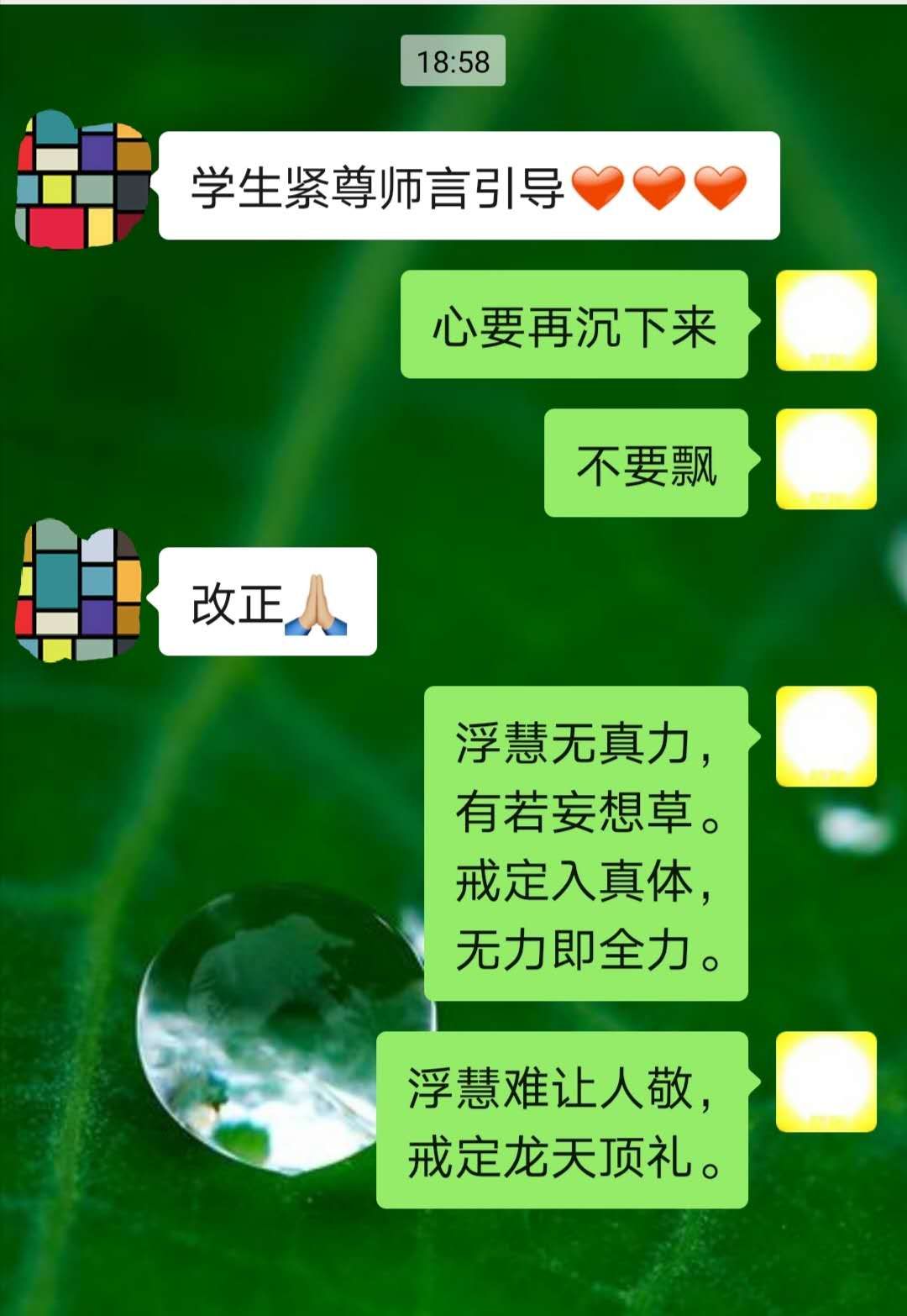 浮慧难让人敬，戒定龙天顶礼