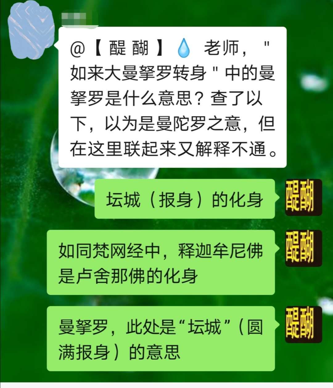 师兄：“如来大曼孥罗转身"中的曼孥罗是什么意思？