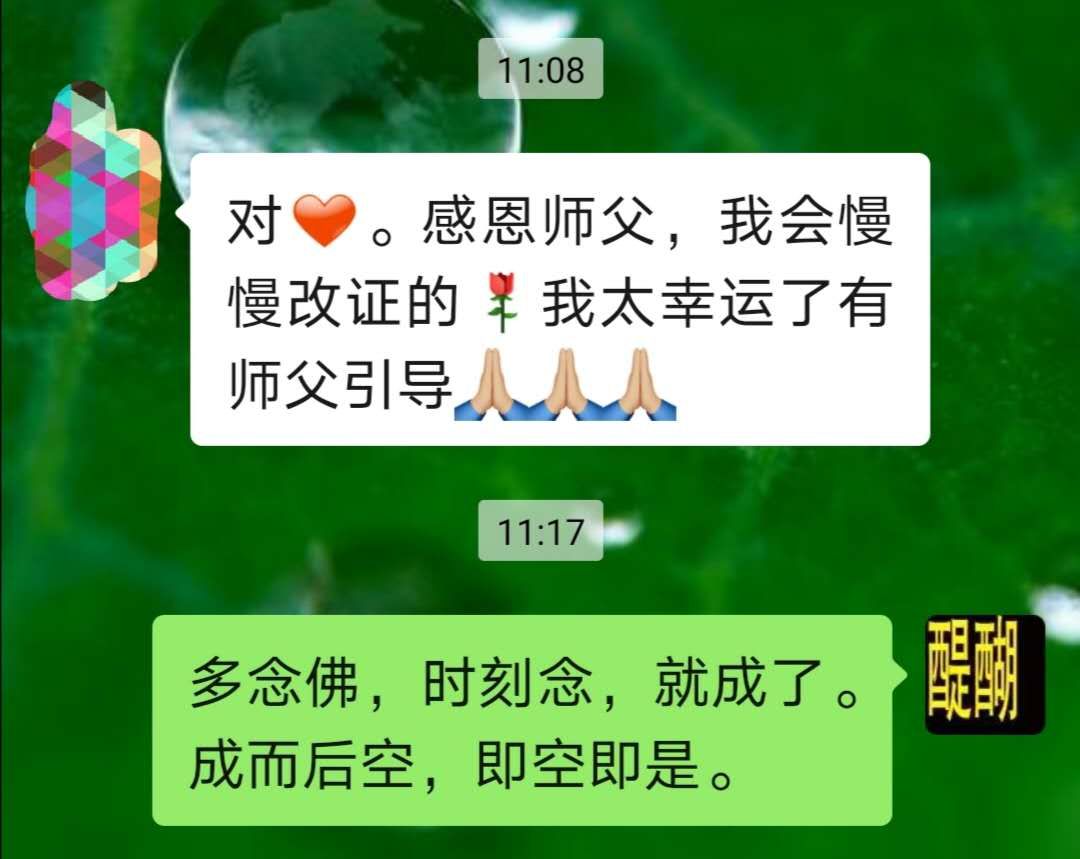 多念佛，时刻念，就成了。成而后空，即空即是。