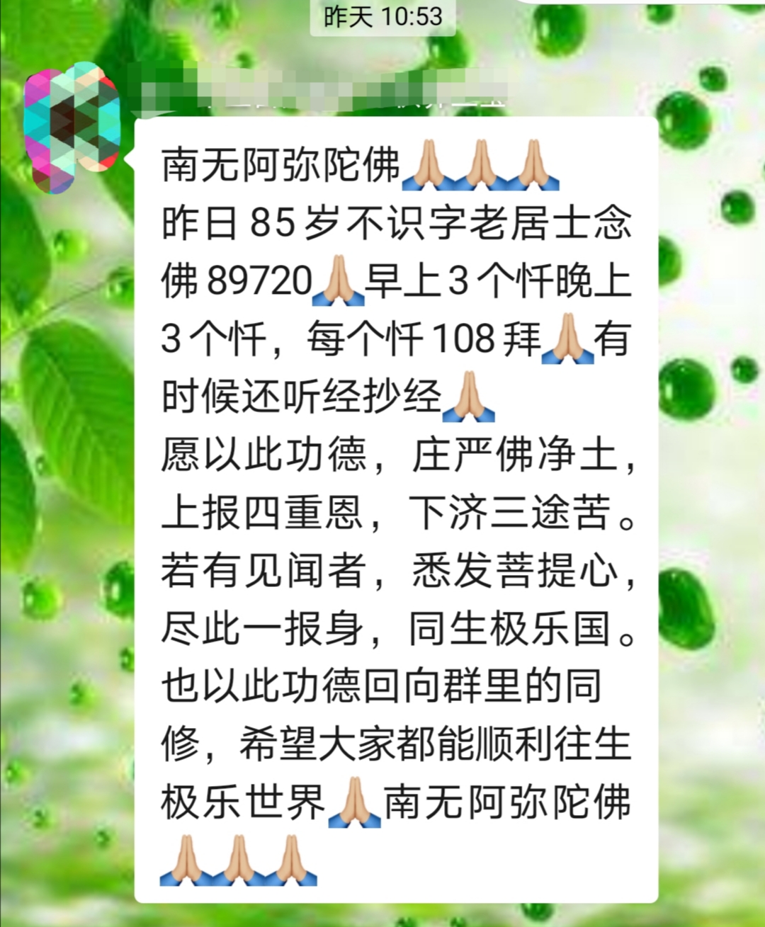 阿弥陀佛，随喜赞叹师兄的精进