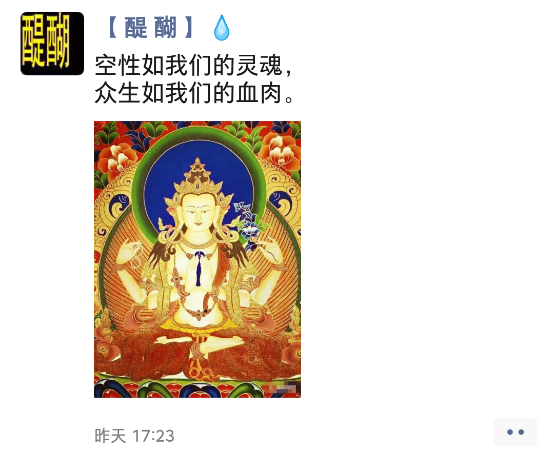 空性如我们的灵魂， 众生如我们的血肉。