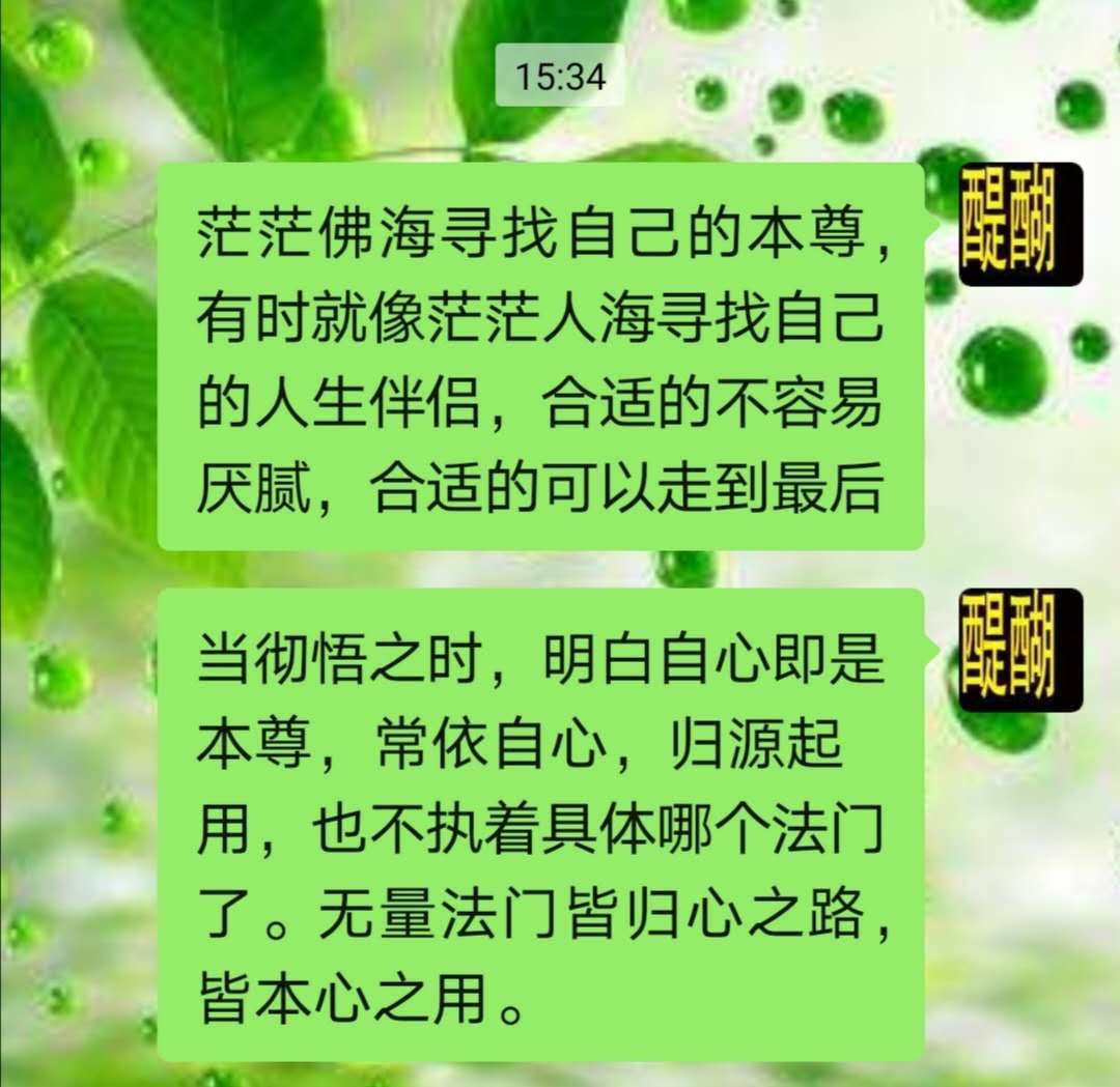 茫茫佛海寻找自己的本尊，有时就像茫茫人海寻找自己的人生伴侣，合适的不容易厌腻，合适的可以走到最后