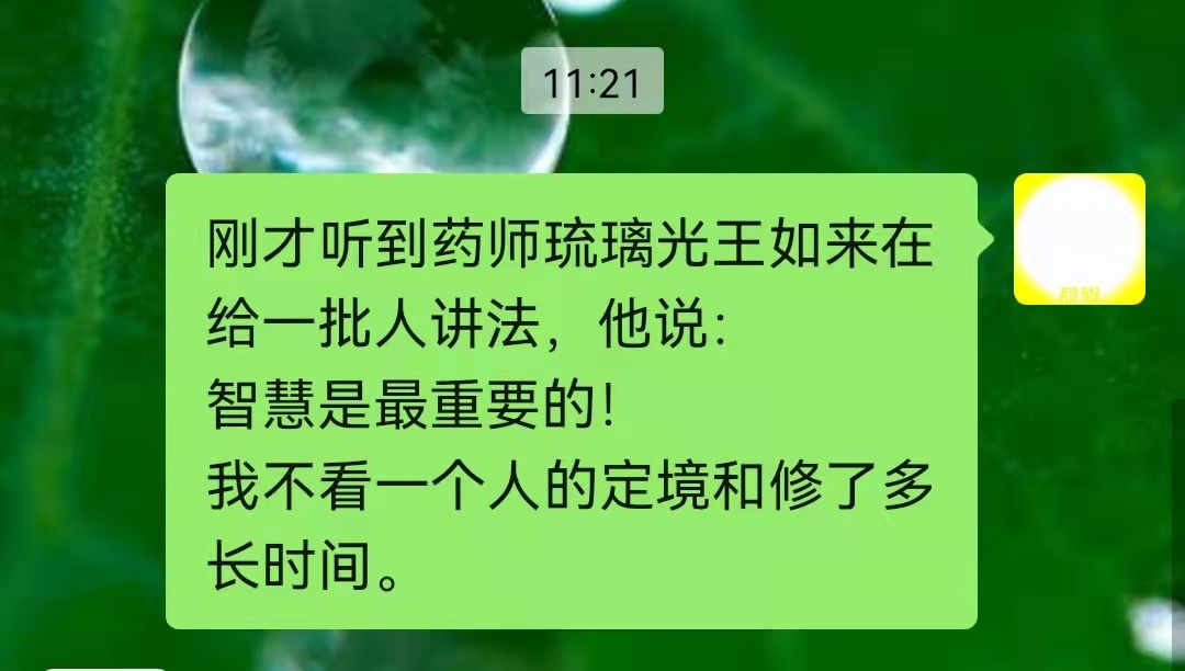 智慧是最重要的！我不看一个人的定境和修了多长时间。