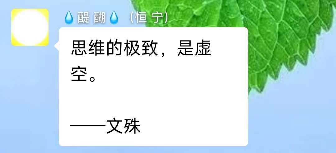 思维的极致，是虚空